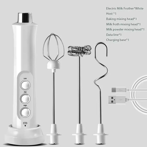 3 in 1 Wireless Handheld Electric Milk Frother Machine 