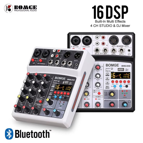 4 Channels Audio Sound Mixer 