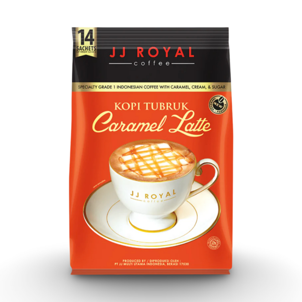 JJ Royal Kopi Tubruk Caramel Latte 3-in-1 Instant Coffee 14satchets