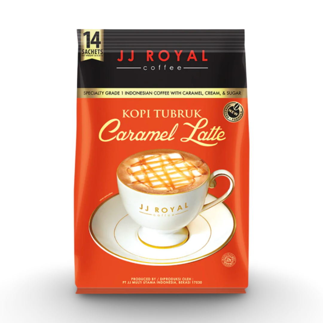JJ Royal Kopi Tubruk Caramel Latte 3-in-1 Instant Coffee 14satchets