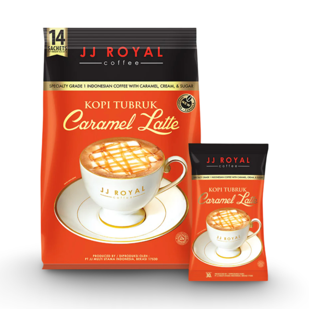 JJ Royal Kopi Tubruk Caramel Latte 3-in-1 Instant Coffee 14satchets